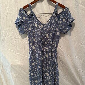 Sienna Sky | Periwinkle Blue Off-the-Shoulder Summer Dress | Size: S